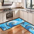 thumbnail image 3 of Kitchen Rugs Sets Of 2,Blue Marble Gold Swirl Pattern Anti Fatigue Kitchen Mat Rugs Non Slip Washable,Decorative Kitchen Floor Mats for Kitchen,Sink,Laundry,17"x47"+17"x47", 3 of 5
