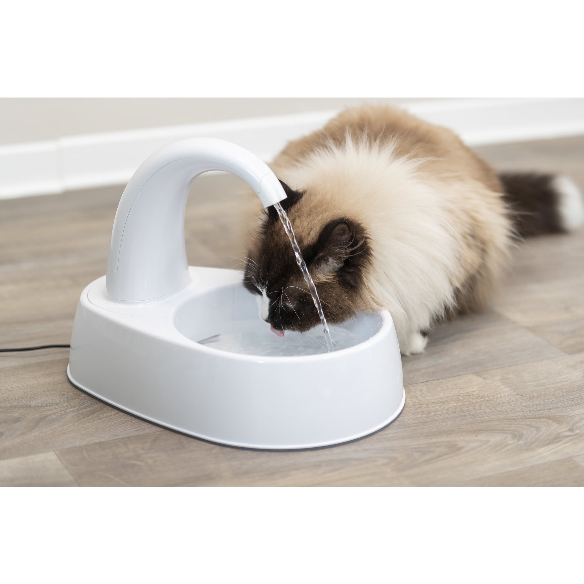 TRIXIE Curved Stream 84.5oz Drinking Fountain for Cats and Dogs, Large Pet Water Fountain