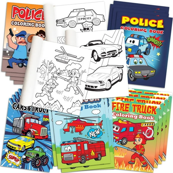 Libros para colorear ArtCreativity Police & Firefighter Kids x20