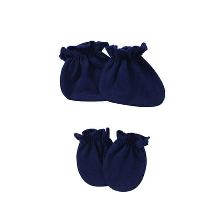 

YEUHTLL 2 Pairs Newborn Handguard Mittens Footguard Socks Kit Baby Anti-scratch Soft Cotton Gloves Foot Cover Set