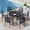 Black-Round Patio Table-6, variant on SUMMIT LIVING 7-Piece Outdoor Patio Dining Set, 350 LBS Capacity Mesh Back Chairs with Cushions & Large Round Table, Black &Gray