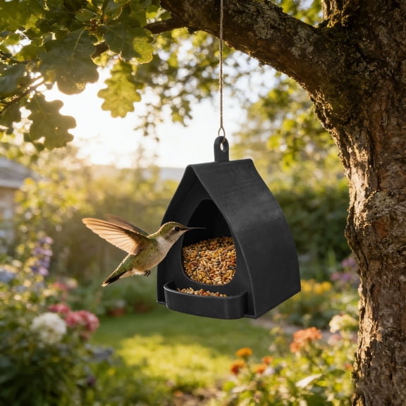 akuxy Bird Feeder Open Design Hanger with Top Hook | Hut Shape Hangable Wild Bird Feeders | for Outside Garden Balcony Winter Squirrel