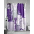 thumbnail image 5 of Purple Grey Abstract Shower Curtain, Modern Graffiti Brush Art Waterproof Shower Curtain Set with 12 Hooks Lightweight Washable Fabric Shower Curtains for Bathroom 36x72 Inches, 5 of 6