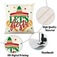 thumbnail image 3 of Mexican Fiesta Throw Pillow Covers,Cinco De Mayo Decorations Linen Throw Pillow Covers,Taco Time Catus Mexican Party Supplies Outdoor Couch Cushion Case 18" x 18" Set of 4, 3 of 4