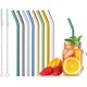 thumbnail image 1 of Pajitas de vidrio reutilizables, 8 piezas de pajitas multicolores, pajitas de vidrio dobladas con 2 cepillos de limpieza, pajitas de vidrio ecológicas, 1 of 5