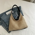 thumbnail image 1 of Xiao Hua Bolso de hombro tejido para mujer, bolso de mano y neceser, elegante bolso de playa para verano, 32 x 11 x 35 cm (negro), 1 of 5