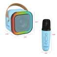 thumbnail image 3 of Kiddos LED Mini Karaoke Machine, Bluetooth Speaker with 2 Wireless Microphones, Blue, 3 of 8