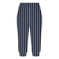 thumbnail image 4 of XuJwPNcy Capri Pants for Women Summer Stripe Print Cinch Bottom Capris Casual Elastic Waist Soft Active Stretch Pants, 4 of 6