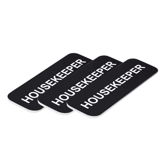 Housekeeper 1 x 3" Name Tag/Badge, Black, (3 Pack)