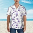 thumbnail image 4 of Lsque Orchids Flowers pattern Hawaiian Shirt for Men, Unisex Summer Beach Casual Short Sleeve Button Down Shirts-Small, 4 of 9