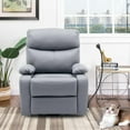 thumbnail image 5 of hzlagm Swivel Recliner Chair with Manual Adjustable Footrest for Small Spaces Living Room Bedroom RV - Light Gray, 5 of 6