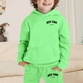 thumbnail image 5 of XEGLSBU Fall Outfits for Girls 10-12 2025 Shoe City Graphic Hoodie and Jogger for Girls Cute Casual 2 Pcs Outfit with Letter Print Top and Pants Fall Outfits for Girls Size 6X Green Size 13-14 Years, 5 of 6