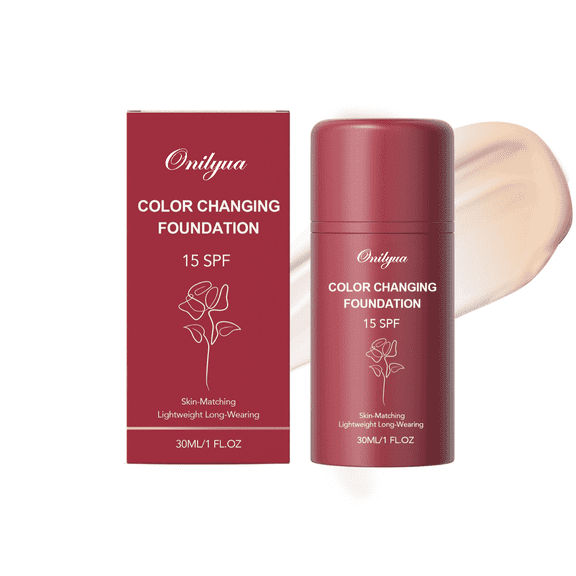 Color Changing Foundation 4 in 1 Medium Spectrum, Flawless Foundation Color Changing Makeup Full Coverage, Waterproof Moisturizing Foundations for Mature Skin Hides Wrinkles and Lines, 30ml