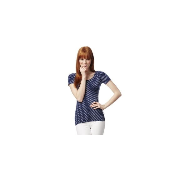 Aeropostale Womens Double Scoop Crew Graphic T-Shirt, Blue, Juniors, X-Large