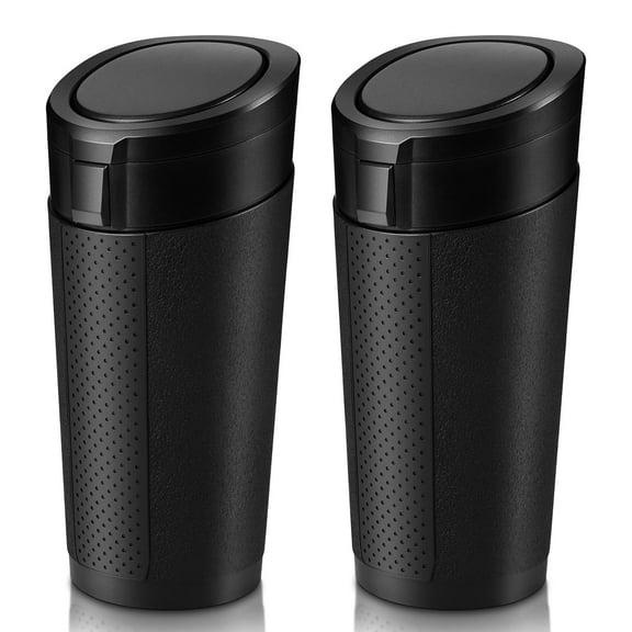 BTideas 2 Pcs Car Trash Can with Lid,Mini Trash Can for Car Storage, Home, Office, Black