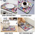 thumbnail image 4 of Washable Rubber Daisy Cute Floral Dish Drying Mats for Kitchen Counter Home Large Coffee Bar Pad Accessories and Decor for Utensils Stemware 19.5''x12'', 4 of 7