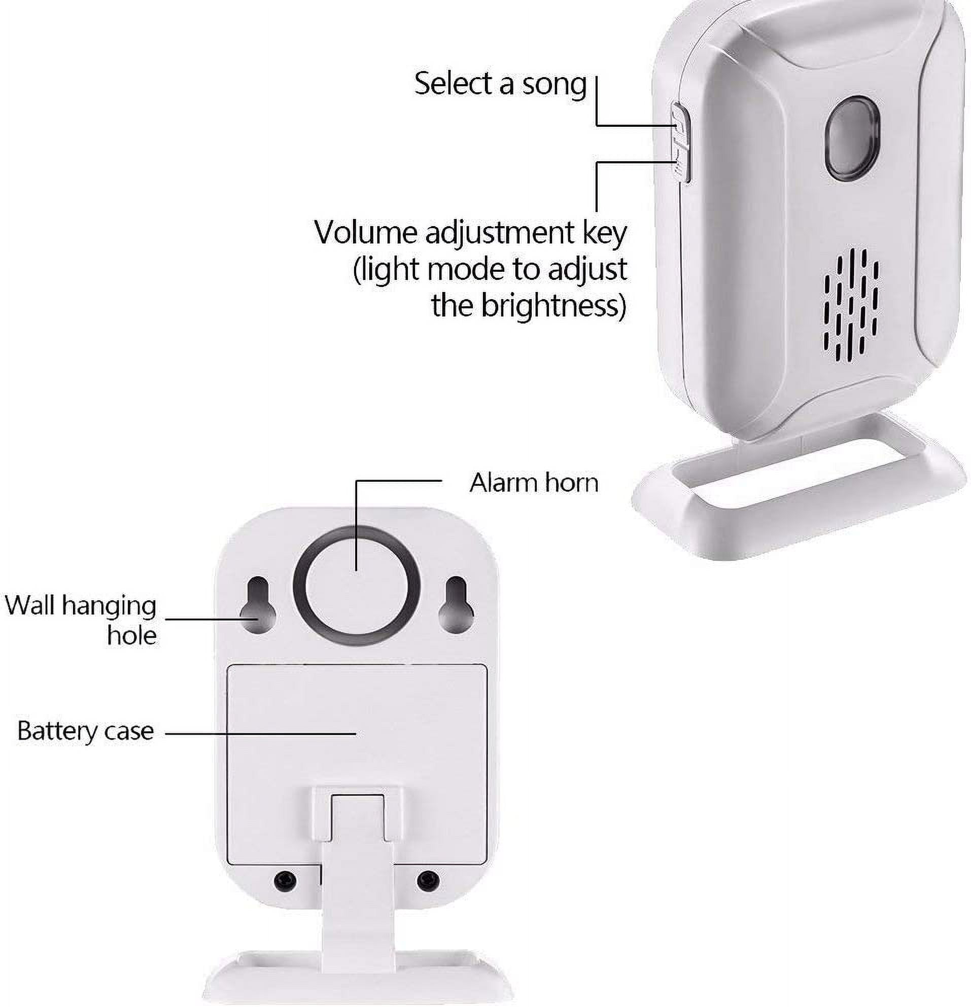 KCYMTONER Wireless Split Welcome Sensor Alert Alarm System Doorbell with Long Range Receiver and Transmitter Home or Office Security Protection for Front Doors Garages Main Alarm