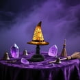 thumbnail image 4 of Halloween Stained Glass Witch LED Hat Lamp, Handmade Gothic Witch Hat Night Light for Indoor Outdoor Party & Spooky Halloween Decoration Gifts, 4 of 6
