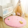 thumbnail image 7 of Lochas Super Fluffy Soft Round Area Rug For Living Room Bedroom Kids Room Nursery Room, 6 Feet, Pink, 7 of 7