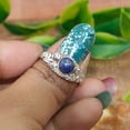 thumbnail image 5 of Blue Lapis Lazuli Ring 925 Sterling Silver Handmade Wedding Ring Gift Jewelry For Her, 5 of 5