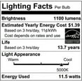 thumbnail image 2 of SATCO S28768 11.5A19/LED/50K/ND/120V 6-Pack, 2 of 2