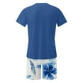 thumbnail image 5 of Mqqzkk Men's Summer Tracksuit 2 Piece Beach Outfit Short Sleeve Crew Neck Graphic Tee and Tropical Print Shorts Set, 5 of 5