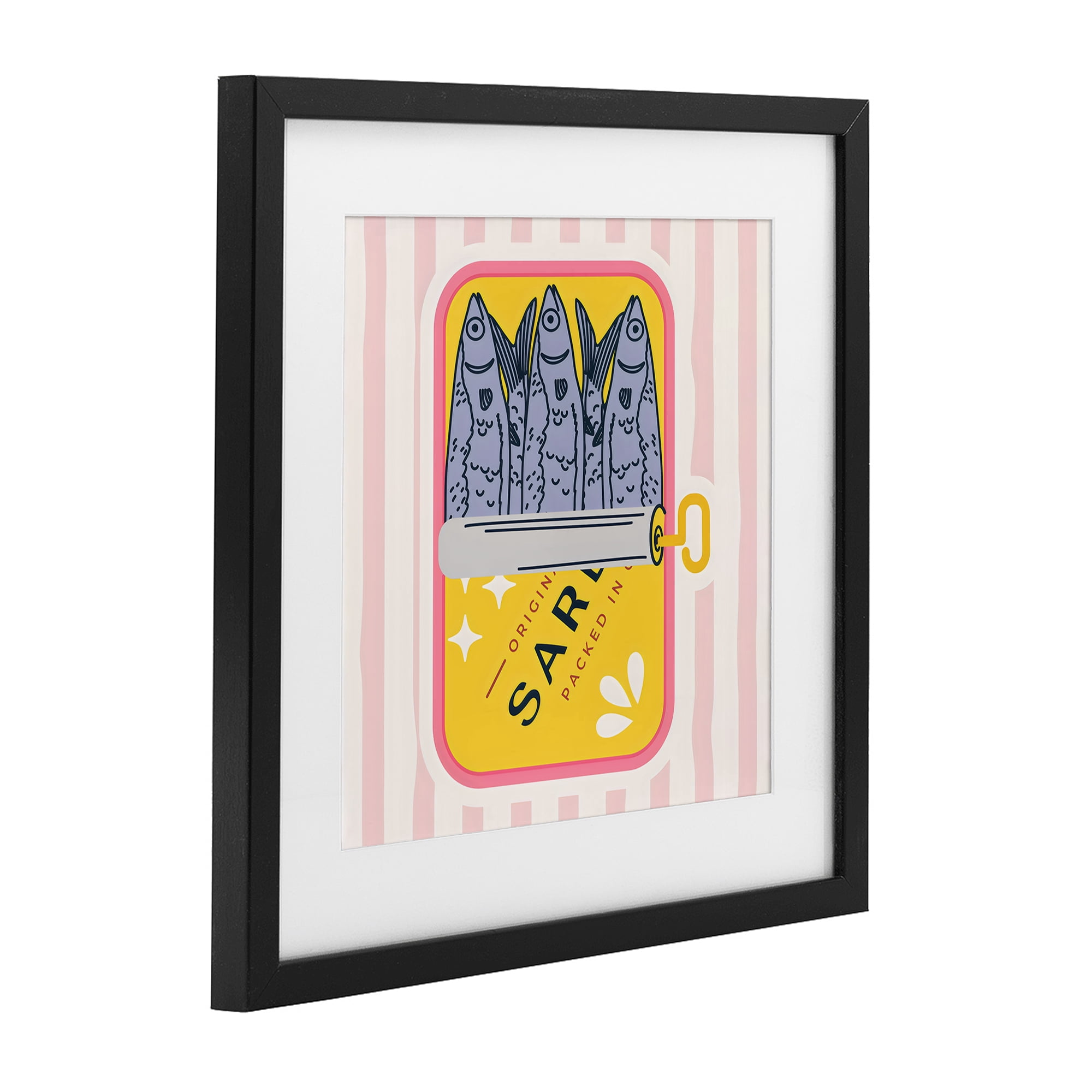 Stupell Industries Yellow Sardine Tin Black Framed Print Under Glass, design by Creative Studio
