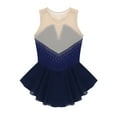 thumbnail image 5 of iEFiEL Kids Girls Sleeveless Sparkly Rhinestone Ballet Dance Leotard Mesh Splice Skating Gymnastics Dress, 5 of 7