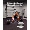 thumbnail image 6 of AIRHOP 0.79in Thick 72 Sq Ft Exercise Equipment Mats, 18 Tiles Upgraded Rubber Top with High Density EVA Foam, Large Interlocking Puzzle Gym Flooring for Home Gym, Heavy Weight Workout,Black & Purple, 6 of 9