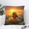 thumbnail image 4 of Fuzoiu Cartoon Swimming Yellow Duck Print Square Pillow Cover,Hidden Zipper Design,Luxury Square Pillow Case, Throw Pillow,Couch Cushion-24"x24", 4 of 7
