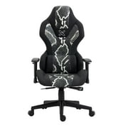Inbox Zero Reclining Ergonomic Faux Leather Swiveling PC & Racing Game Chair,Black/White