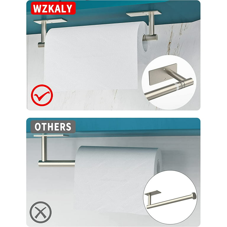 Zulay Kitchen Self Adhesive Stainless Steel Paper Towel Holder, Silver