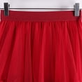 thumbnail image 5 of BRGZLK Women's Tulle Skirt Summer Casual Solid Color Asymmetrical Ruffle Mesh Breathable Tiered Trendy Elastic High Waist Fairy Skirt Costume Red Free Size, 5 of 5