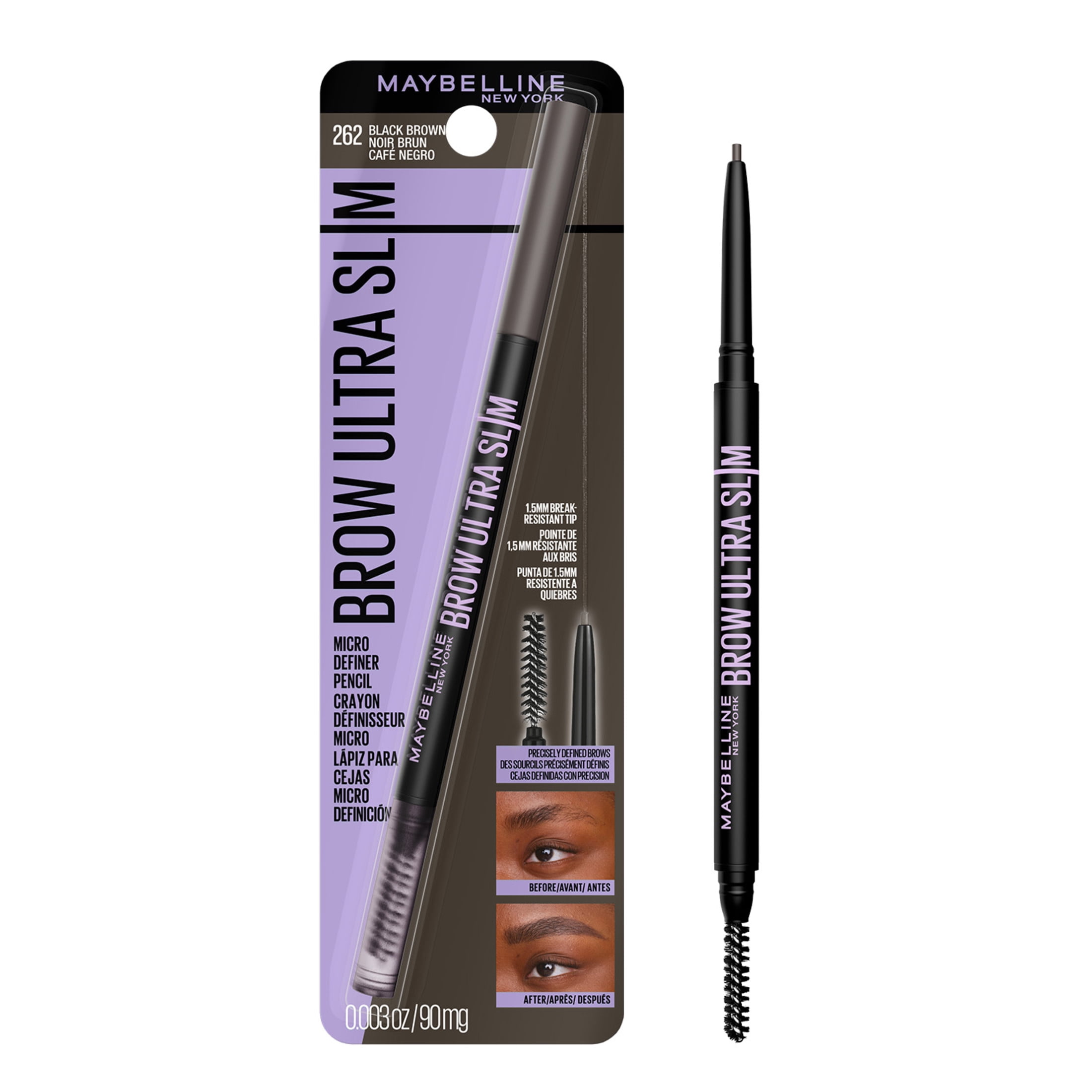 (6 pack) Maybelline Express Brow Ultra Slim Pencil Eyebrow Makeup, Black Brown
