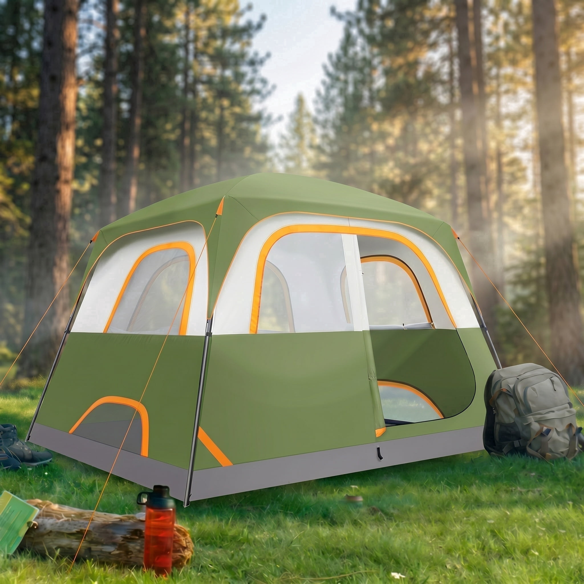 Coleman, Camping Tent, Skydome 4-Person with LED Lighting, 8x7 ft