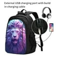 thumbnail image 2 of Balery Cool Lion Head Mochila con carga USB para hombre y mujer - Mochila impermeable y antirrobo para portátil con puerto USB para viajes, trabajo, estudios y universidad, 2 of 7