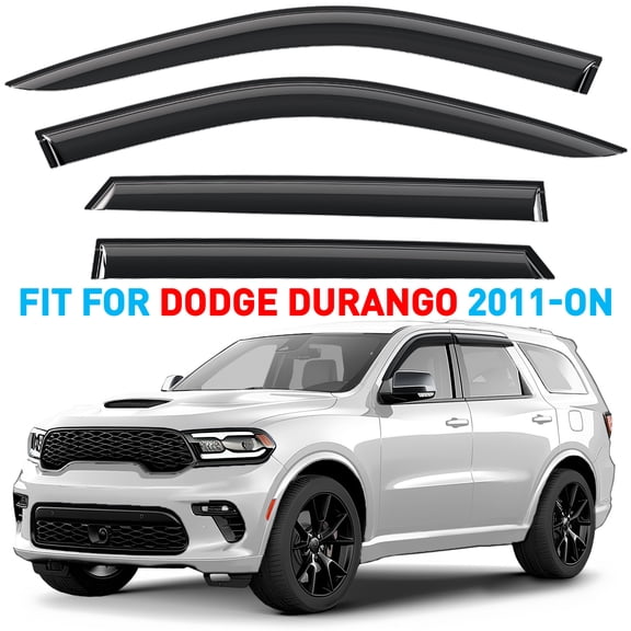 GrandWheel Co Window Deflectors Smoke Tinted Tape-On Side Window Vent Visor Deflectors Rain Guards Compatible with Dodge Durango 2011-2026 - 4pcs. GW0393