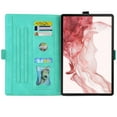 thumbnail image 3 of Dteck Case for Samsung Galaxy Tab S8+/S8 Plus 2022/S7 FE 2021/S7 Plus 2020 12.4 inch Tablet, Premium PU Leather Embossed LOVE Pattern Folio Case with Card Slots Multi-angle Viewing Stand, Green, 3 of 5