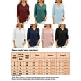 thumbnail image 3 of Frontwalk Women Tops Button Down Shirts 3/4 Sleeve Blouse Ladies Casual Tunic Shirt V Neck Sky Blue M, 3 of 3