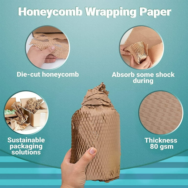 Black Honeycomb Packing Paper Wrap Recycled Cushion Wrapping Roll Eco  Friendly Shipping Moving Green Wrap