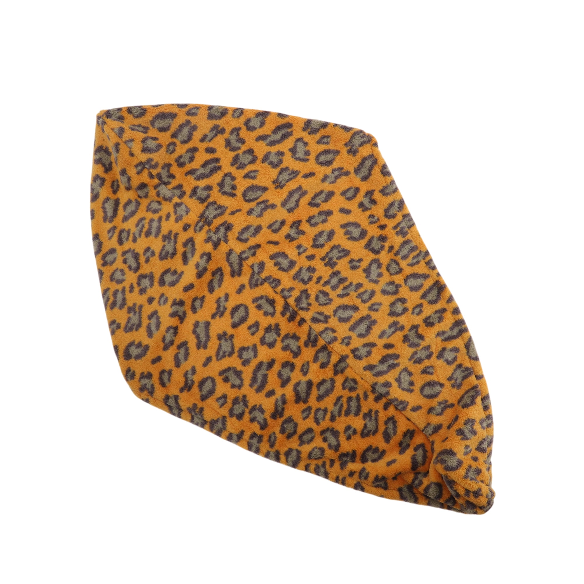 Unique Bargains 1pc Water-absorbent Leopard Print Hair Towel 26.38"x 10.24" Yellow