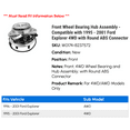 thumbnail image 2 of Front Wheel Bearing Hub Assembly - Compatible with 1995 - 2001 Ford Explorer 4WD with Round ABS Connector 1996 1997 1998 1999 2000, 2 of 3