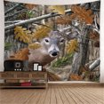 thumbnail image 2 of Tapiz de poliéster 3D de animales con borde acabado cosido , ilustraciones de pintura fina para decoración para hogar, así fondo opaco o de Ciervo perfecl  Tapicería de pared Grande, 2 of 8