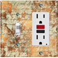 thumbnail image 1 of Metal Light Switch Plate Outlet Cover (Letter Autumn Copper Leaves Damask LET017), 1 of 1