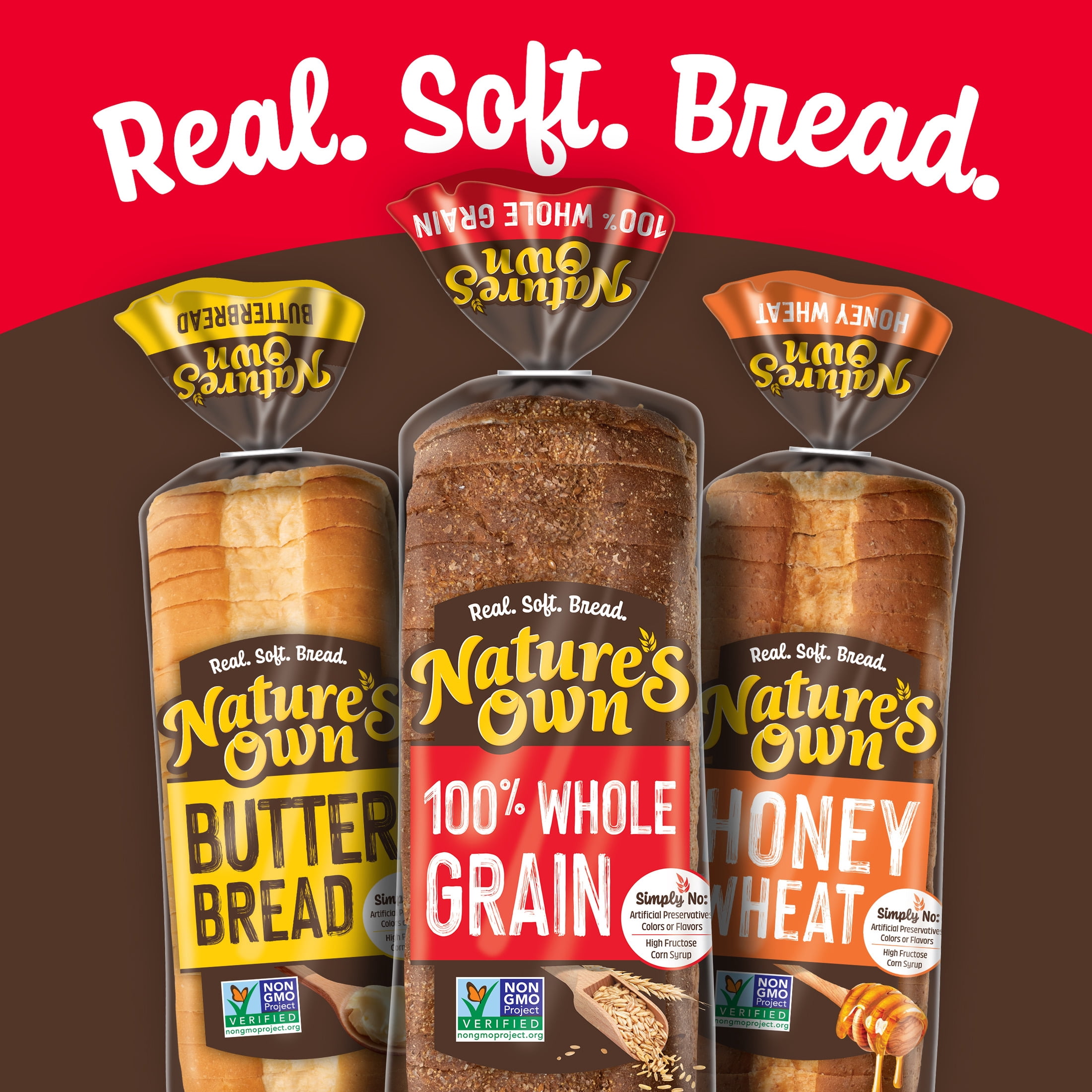 Nature's Own 100% Whole Grain, Non-GMO Whole Grain Sandwich Bread, 20 oz Loaf