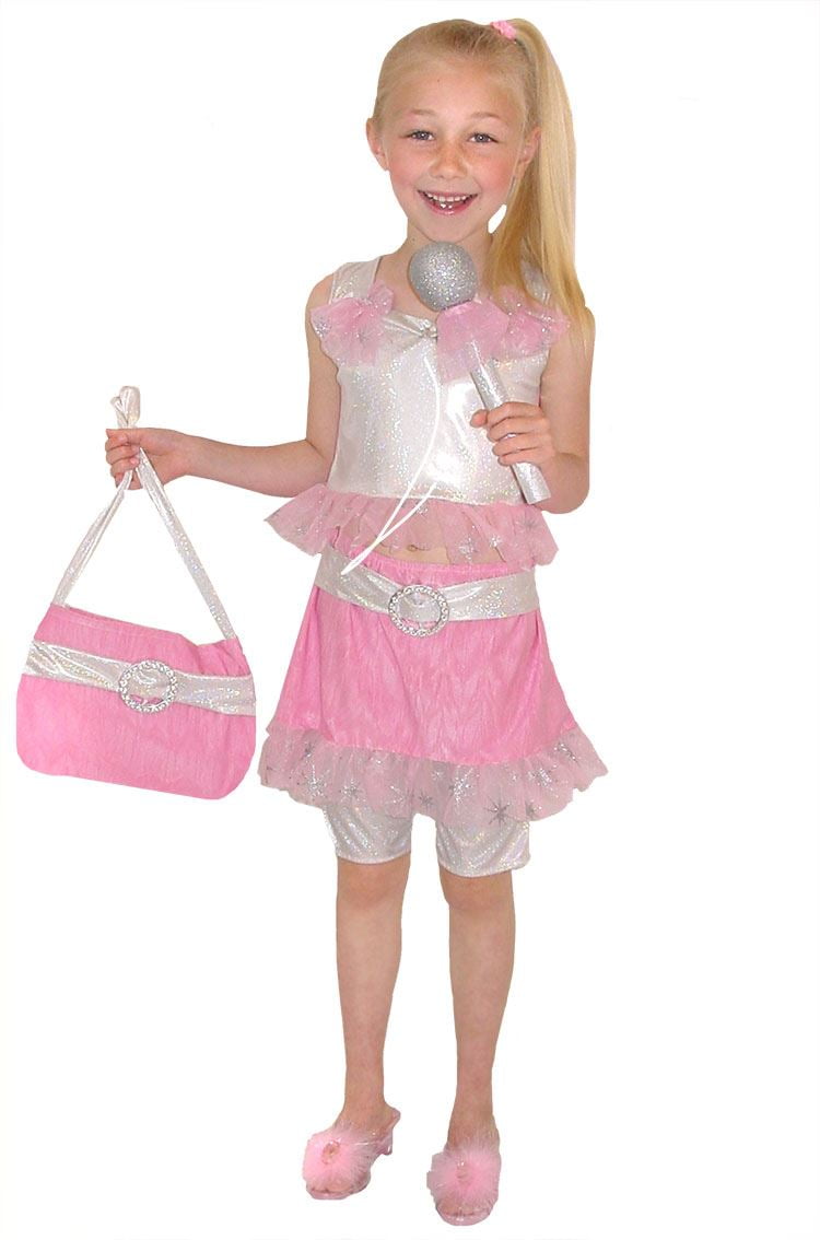 Alarmerende Rang Bevidstløs POP DIVA dancer pink top skirt girls kids 80s dress up halloween costume XS  - Walmart.com