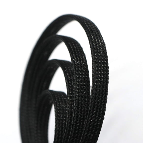 Funda para cable de alambre con funda expandible PET de 30 pies (1/4"" negro)