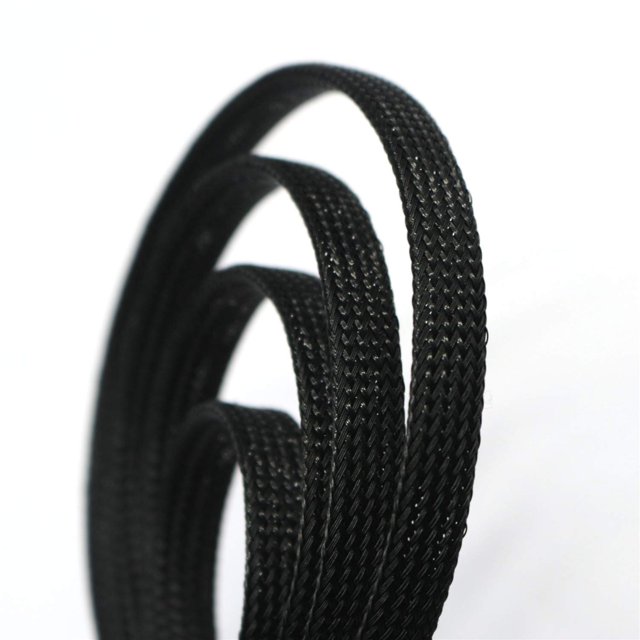 Funda para cable de alambre con funda expandible PET de 30 pies (1/4"" negro)