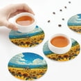 thumbnail image 5 of Kdxio Field Bicycle Young Sunflower Funny Coasters,4 Pcs Leather Coasters,Housewarming Gifts,Protect Furniture from Water Marks Scratch and Damage, 5 of 6