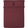 thumbnail image 1 of Sábana Queen Size MELOCOTTON HOGAR 1800 Hilos Microfibra Grabada Ultra Suave Mod Vino, 1 of 1